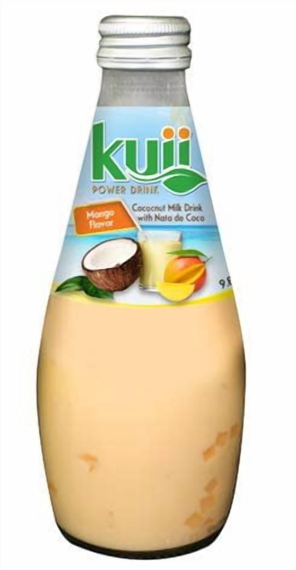 (12 pack) Kuii Drinks Coconut Milk with Nata de Coco, Mango, 290mL
