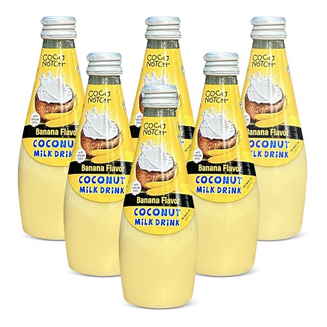 Coconut Milk Drink with Nata De Coco Banana Flavor 10.41oz, 6Pack