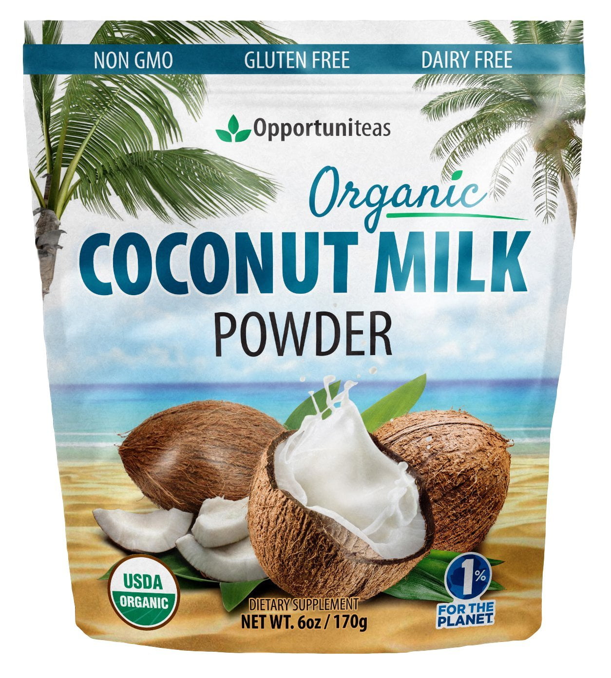 Coconut Milk Powder Organic Non Dairy Vegan Creamer For Coffee, Tea