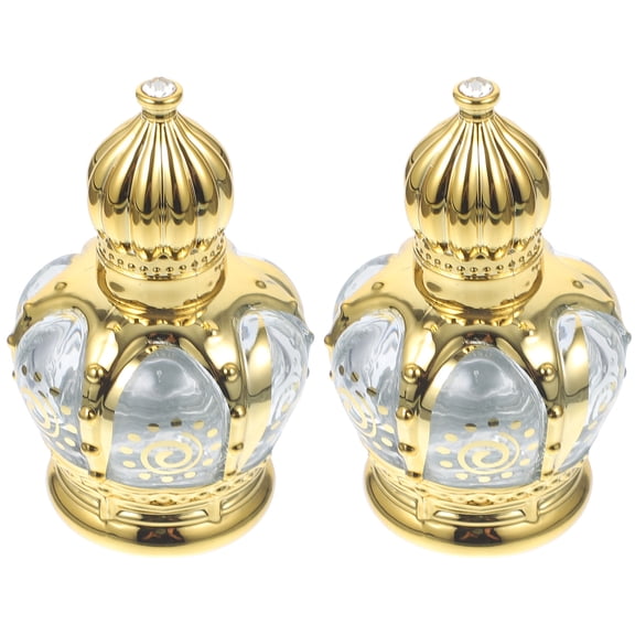 UEETEK Golden Glass Roller Bottles Reusable Essential Oils Perfume 2Pcs
