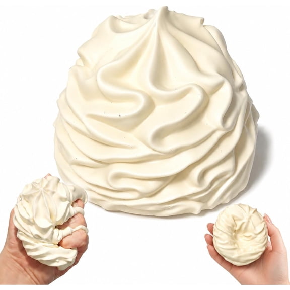 Coconut Oil Cream Roll Squishy, Moldable Non‑Rebound Dessert Fidget Toy, Realistic Whipped Cream Cake Squeeze Toy, Stress Relief Accessory for Home and Office Use