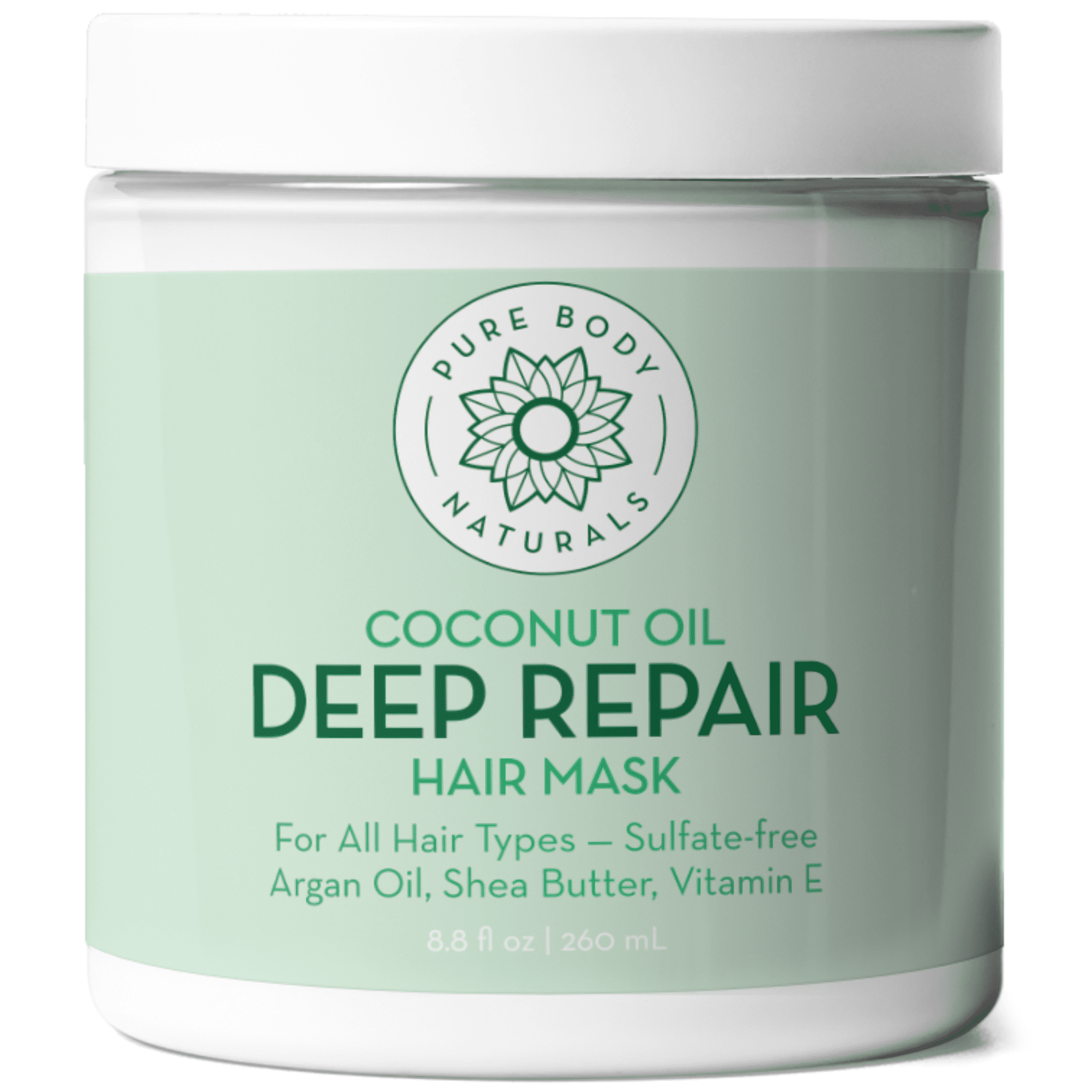 Coconut Oil Deep Repair Hair Mask, 8.8 fl oz, by Pure Body Naturals