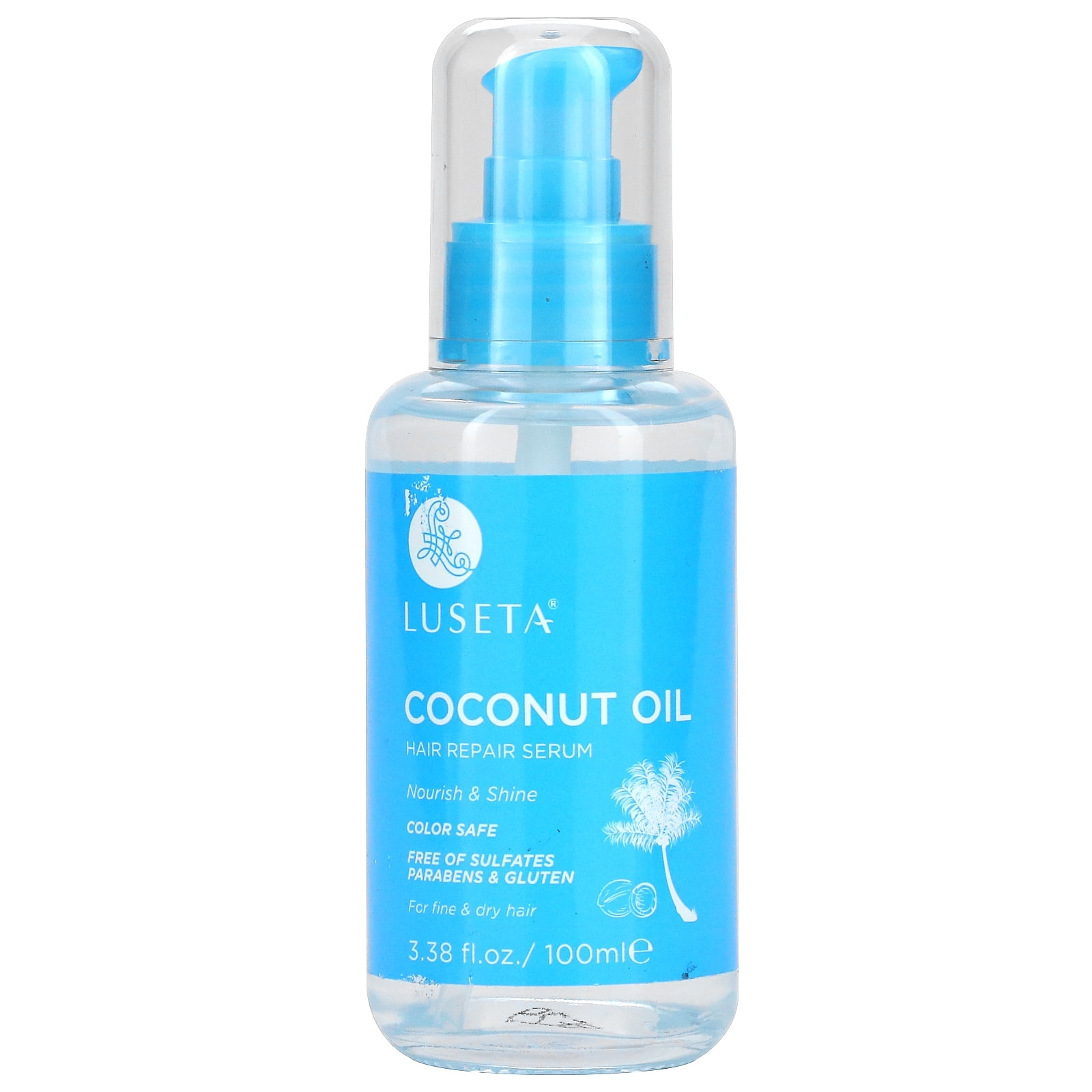 Coconut Oil, Hair Repair Serum, 3.38 fl oz (100 ml), Luseta Beauty
