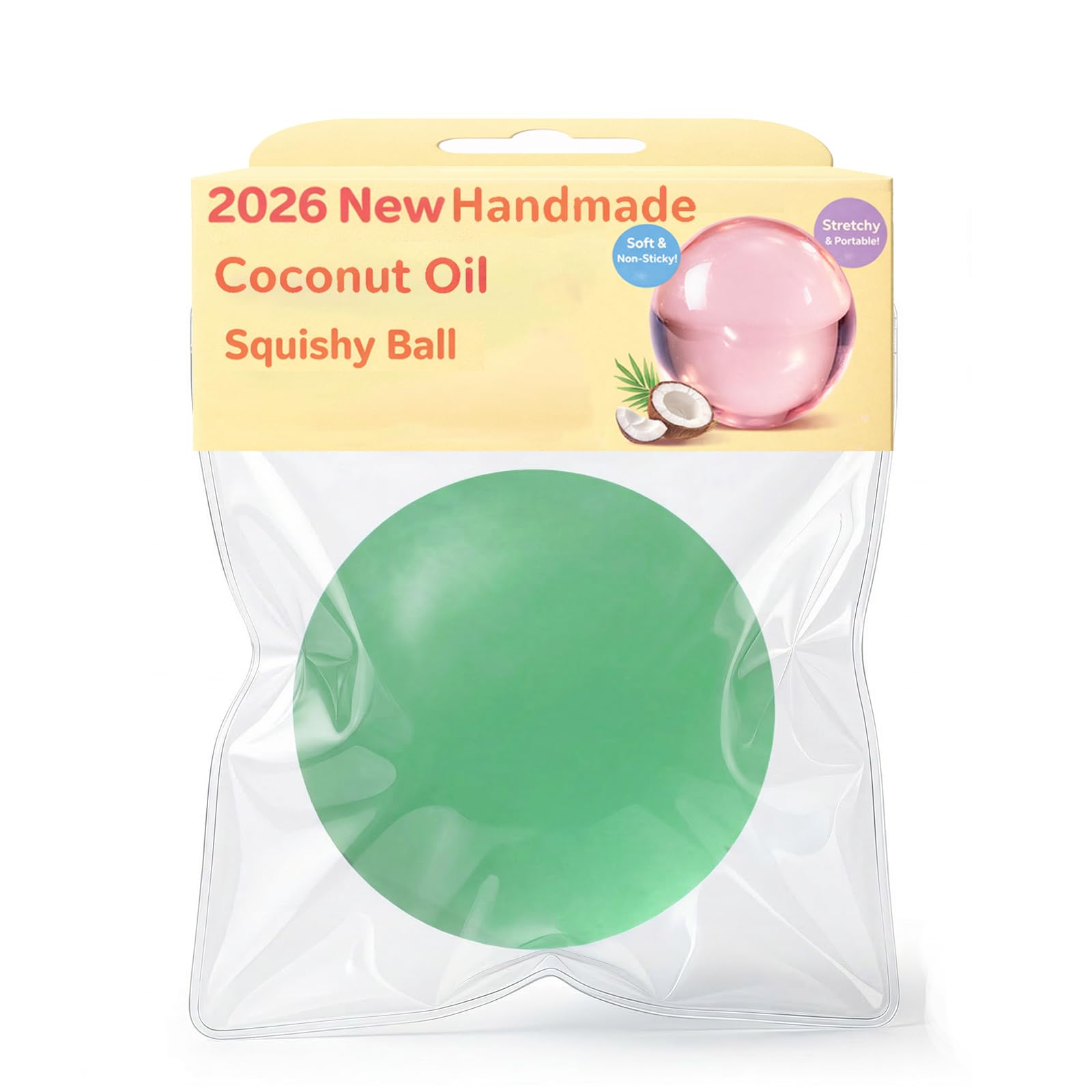 Coconut Oil Squishy Ball Handmade Reusable Slow Rising Squeeze Ball Coconut Oil Squishy Ball Handmade Reusable Slow Rising Squeeze Ball