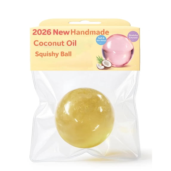 Coconut Oil Squishy Ball Handmade Reusable Slow Rising Squeeze Ball Ultra Soft Non Sticky Portable Stretchy Sensory Squishy for Hand Use