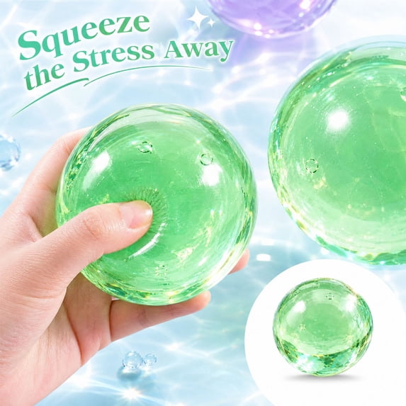 Coconut Oil Squishy, Coconut Oil Stress Ball, Slow Rising Squeeze Luck Squishies, Sensory Fidget Oil Ball Toy for Kids and Adults Party Favors Birthday Gift(Green#3)