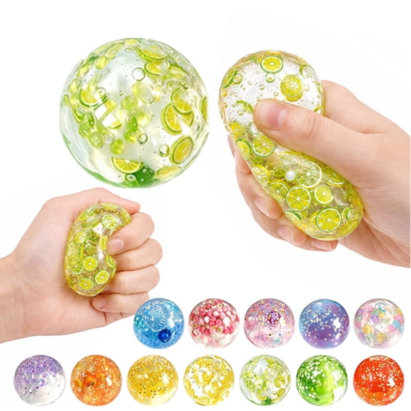 Coconut Oil Squishy Stress Balls, Glitter Taba Squishy Toys for Adults | Clear Squishy Stress Relief Toys, Soft Slow Rising Sensory Fidget Toys with Box for Party Favors,Classroom Prize Box