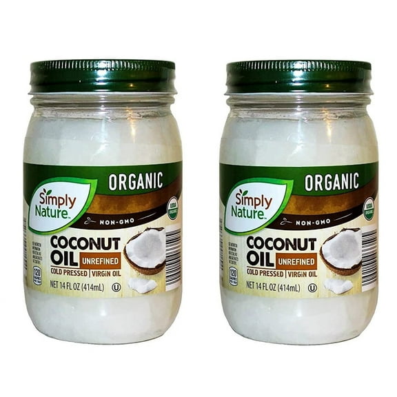 Coconut Oil USDA Certified, Cold Pressed UNREFINED - 2 Jars, 14 oz each