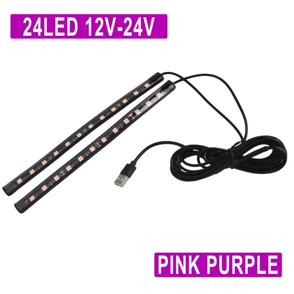 Coconut Ok 1 Set Of Car Led Foot Light Strip Usb Decorative Atmosphere Signal Lamp for Car interior Floor Or Dash Car Ambient Lighting,Pink Purple