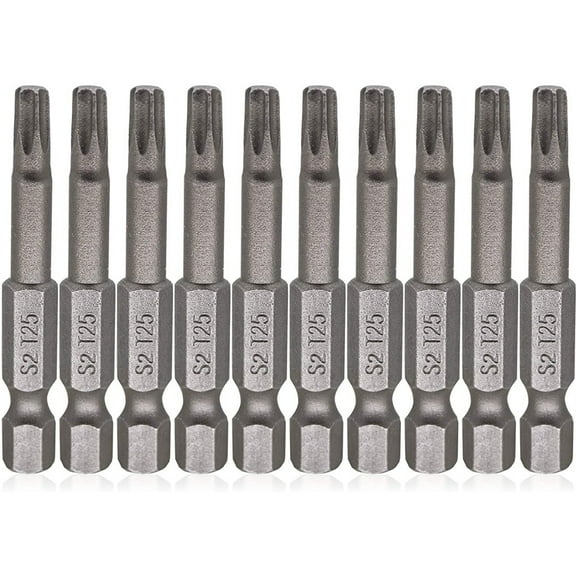 Coconut Ok 10Pcs 1/4inch 50Mm Torx T25 Screwdriver Bit Set Tools Repair Screwdrivers Kit Hex Shank Drill Bit for Power Household Hand Tools
