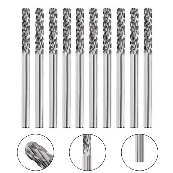 Coconut Ok 10Pcs Carbide Rotary File C Type 300cmm Shank Tungsten Steel Milling Cutter