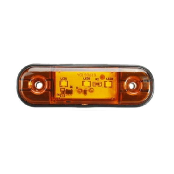 Coconut Ok 12V 24V 3Led Waterproof Turn Signals Side Marker Lamp Red,Orange,White Truck Van Led Warn Light Bar Car Accessories,Orange