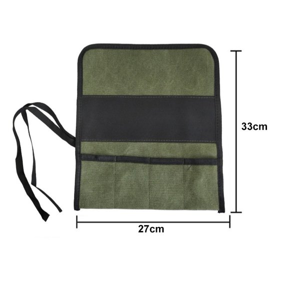 Coconut Ok 1Pc Hanging Tool Storage Bag Canvas Multiple Pockets Roll Up Pouch for Wrench organizer 33*27 Cm Tool Boxes