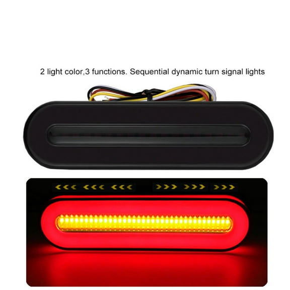 Coconut Ok 1Pc Led Tail Brake Light Trailer Light Flowing Water Flash indicator Lamps 12V Rear Stop Reverse Safety Turn Signal Lamp,2
