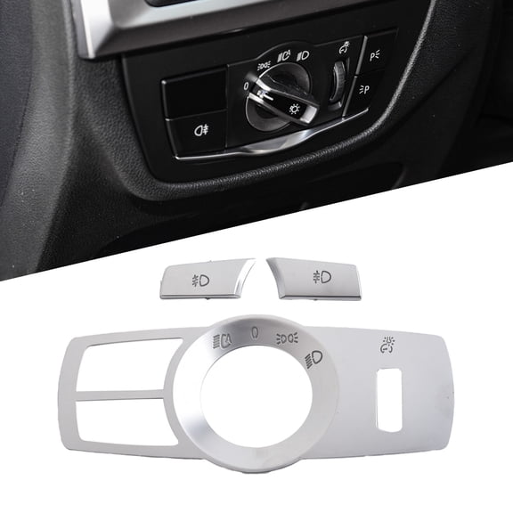 Coconut Ok 1Pc for Bmw 5 7 X3 X4 F10 F07 F01 F25 F26 Light Panel Switchs Frame Abs Chrome Plated Headlight Button-Cover Trims interior Part