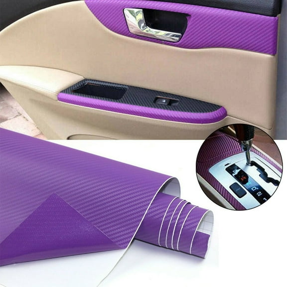 Coconut Ok 1X Car Purple Carbon Fiber Vinyl Wrap Sticker Panel 50X12inch interior Decorative Stickers