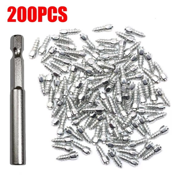 Coconut Ok 200Pcs 4X12Mm Screw Tire Studs Snow Spikes Anti-Slip Anti-Ice Tool for Car Suv