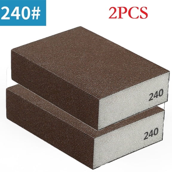 Coconut Ok 2Pcs Grit 60-320# Wall Grinding Sponge Sand Block Sandpaper Craft Model Paint Polished Sand Brick Kitchen Cleaner,2PCS 240Grit