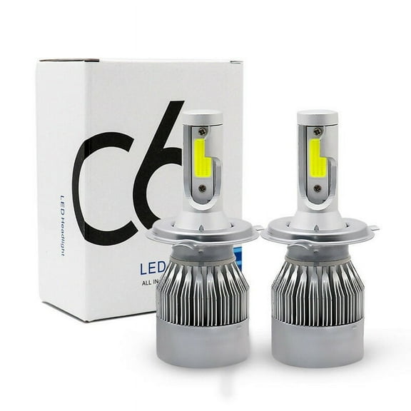 Coconut Ok 2Pcs/Pair H4 Led Headlight Bulb Cob Car Led Headlights Bulbs Hi/Lo Beam 40000Lm 6000K Auto Head Lamp 12V Led Lights for Car