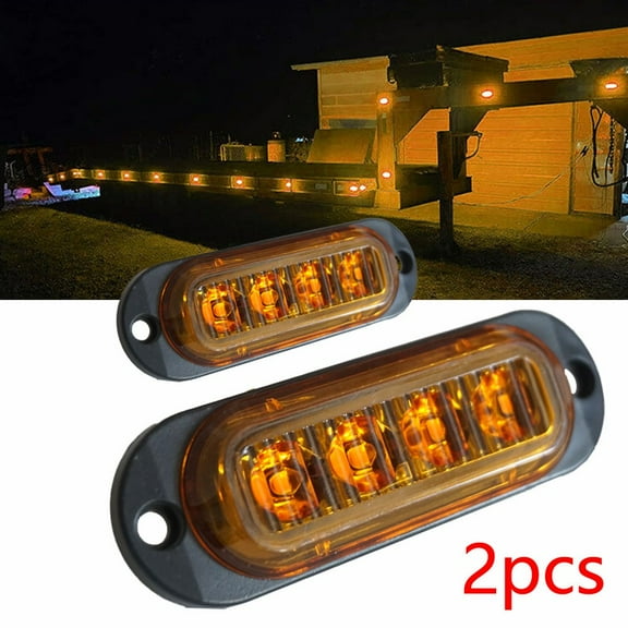 Coconut Ok 2Pcs Yellow Led Side Marker Clearance Light Lamp indicator Truck Trailer 24V 12V Truck Trailer Caravans Rv Orange indicator Lamp