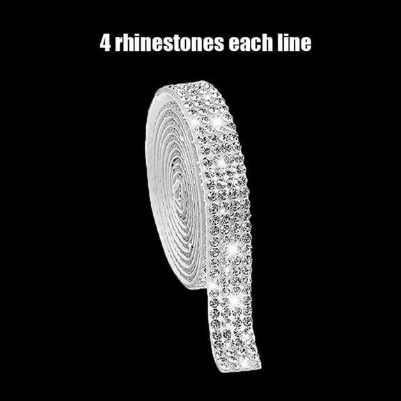 Coconut Ok 90Cm Silver White Rhinestone Diamond Crystal Bling Decor Car Sticker 1Pcs,0.9Cm
