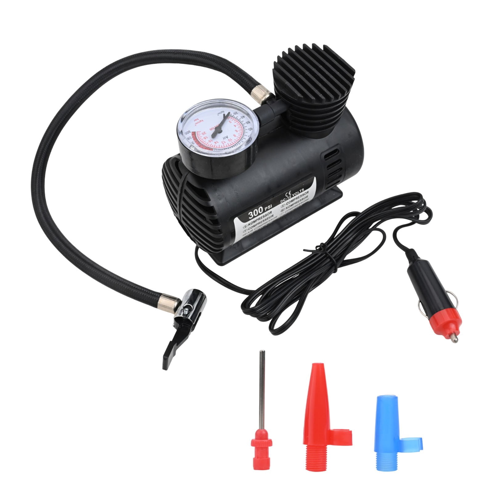 Coconut Ok Car Air Compressor 12V 300Psi Tire Air Pump Truck Wheel inflator Motorcycle Tires Pumps with Nozzle Adapters & Needle