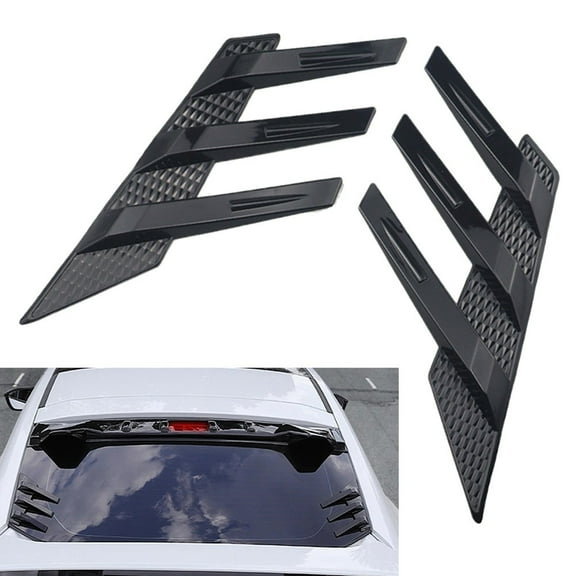 Coconut Ok Car Rear Windshield Sticker Decoration Side Splitter Trim Window Louver Sunshade,Black