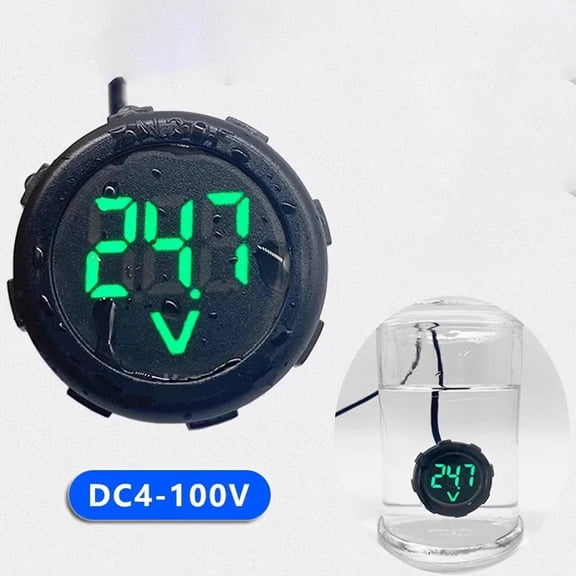 Coconut Ok Dc 5-100V Led Digital Display Round Two-Wire Voltmeter Car Voltage Current Meter,Waterproof