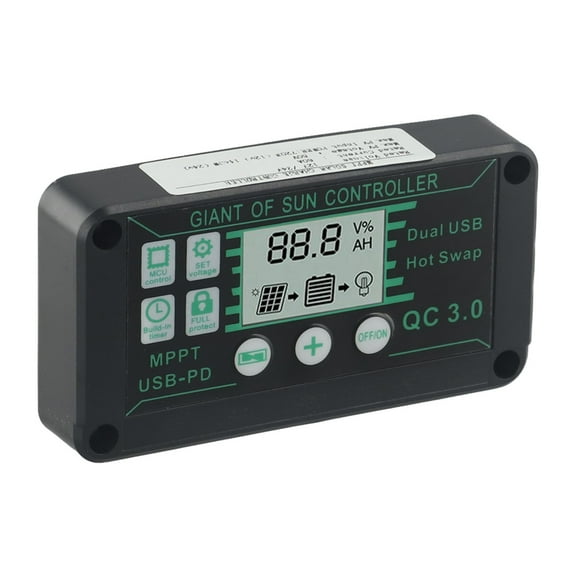 Coconut Ok Digital Display Waterproof Mppt Charge Controller Solar Panel Regulator 10-100A,60A