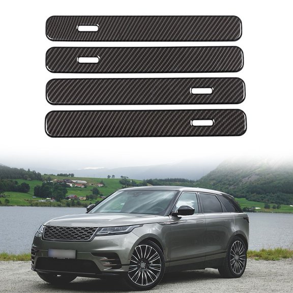 Coconut Ok Sleek Carbon Fiber Exterior Door Handles Patch Trim Set for Range Rover for Velar 2017 2020 Non Fading Material