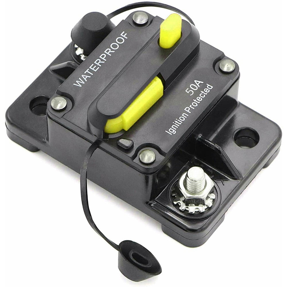 Coconut Ok Waterproof Car Circuit Breaker Fuse Reset 30-300 Amp 12V-48V Dc Car Boat Auto,50A