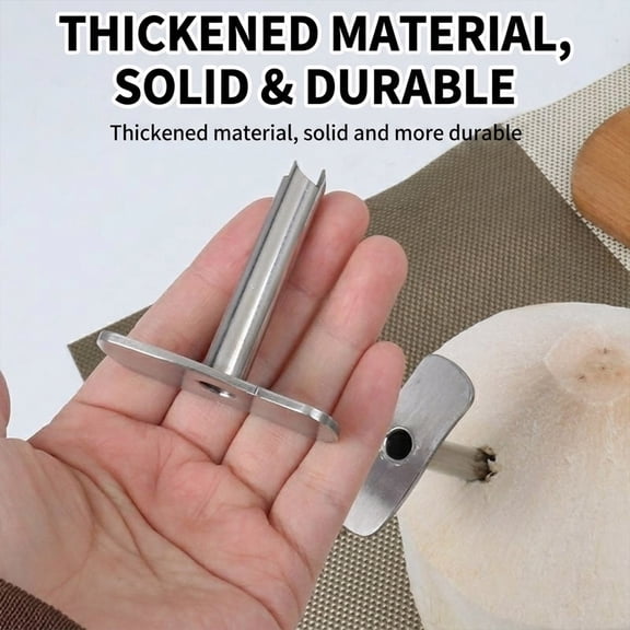 Coconut Opener Tool 6 Inch, Stainless Steel Coconut Drill Bit for Fresh Young Coconuts, Fast Piercing Hole Puncher for Smoothie Bar Accessories, Kitchen Gadget