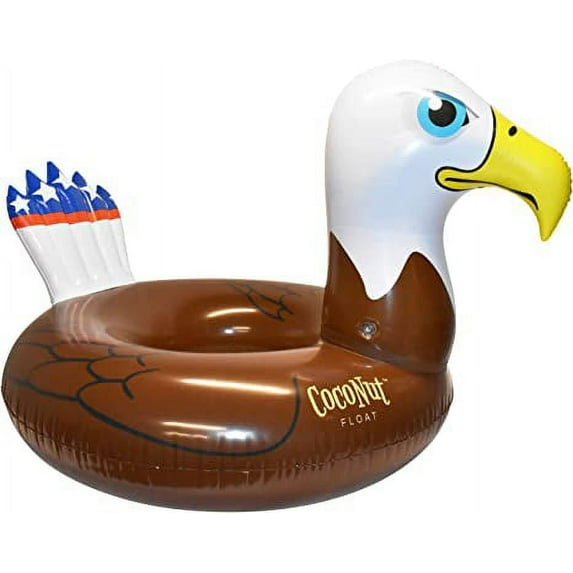 Coconut Outdoor Inflatable Patriotic Bald Eagle Swimming Pool Float, Multicolor