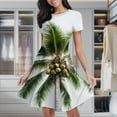 thumbnail image 1 of Coconut Palm Tree Print Women's Classic Swing Skater Dress Casual Work Party Cocktail Dresses, 1 of 6