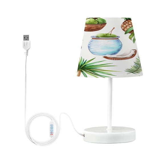 Coconut Pineapple Tree Leaf Desk Lamp LED Table Nightstand Lamps with 3 Color Temperatures for Home Bedroom Living Room Decor 8x12