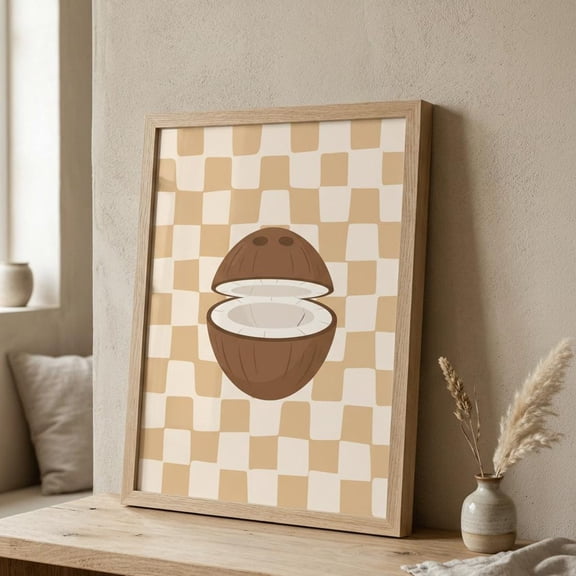 Coconut Print, Unframed Paper Poster 8x10in
