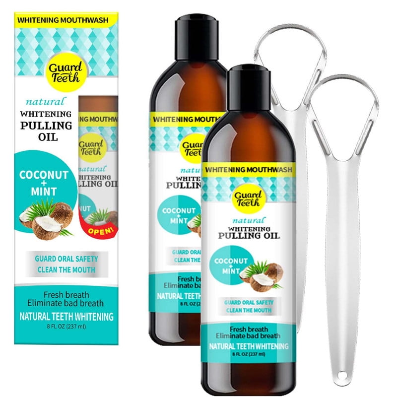 Coconut Pulling Oil Mouthwash, Pulling Mouthwash with Tongue Scraper ...