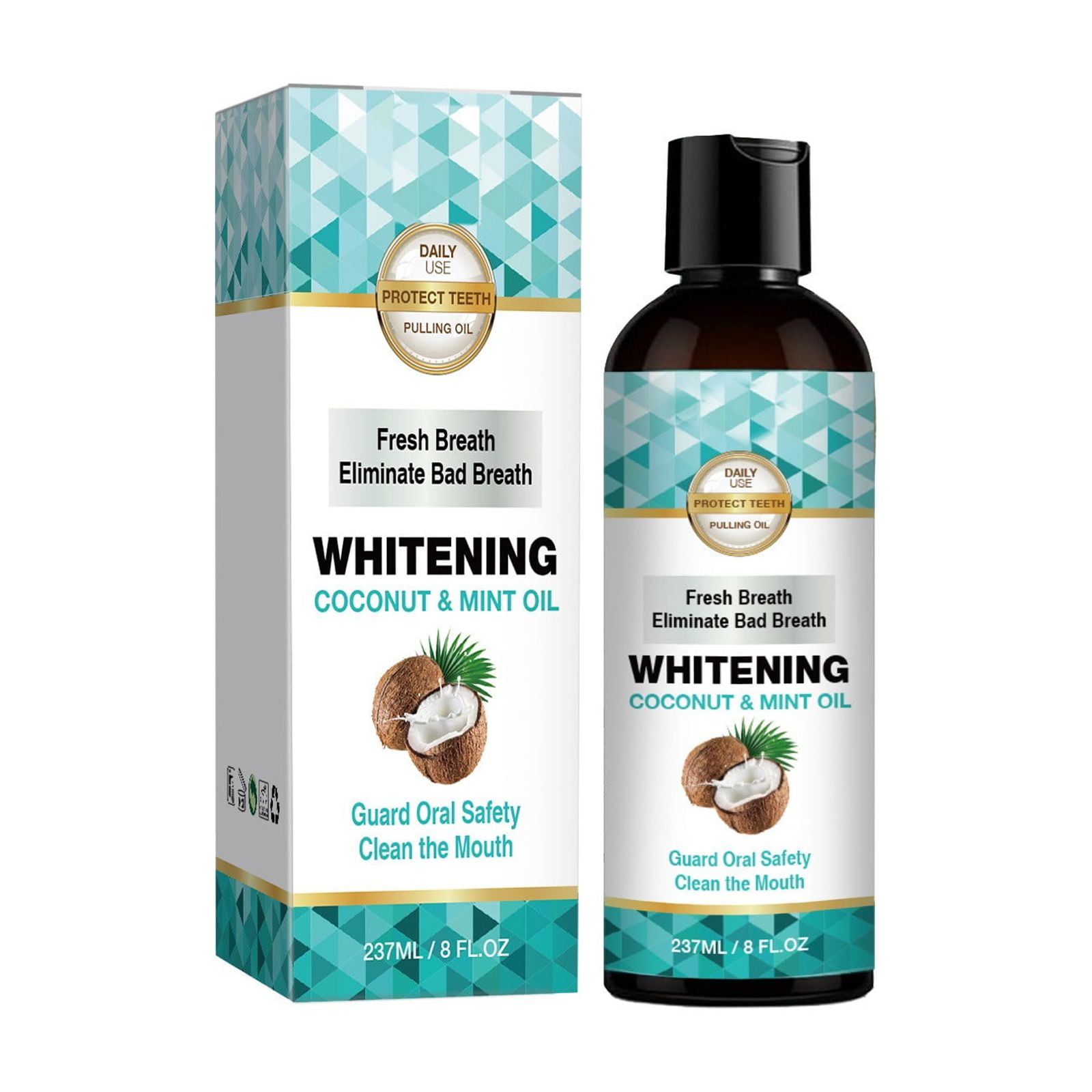 Coconut Pulling Oil for Teeth, Mint Oil Pulling Mouthwash with Tongue