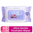 thumbnail image 1 of Violet Vibes Flushable Wipes, Wet Wipes for Women, Coconut Rose, 80 Count, 1 Pack, 1 of 9