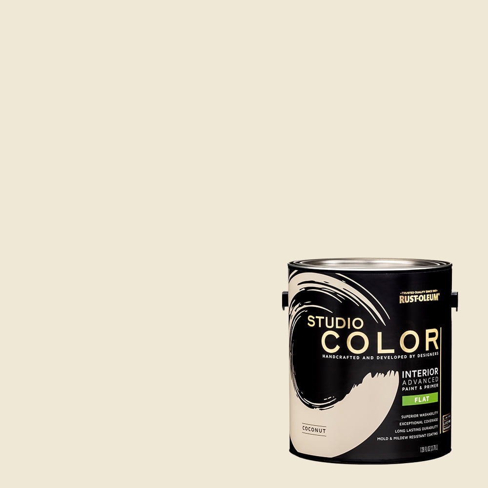 Coconut, Rust-Oleum Studio Color Interior Paint + Primer, Flat Finish, Gallon