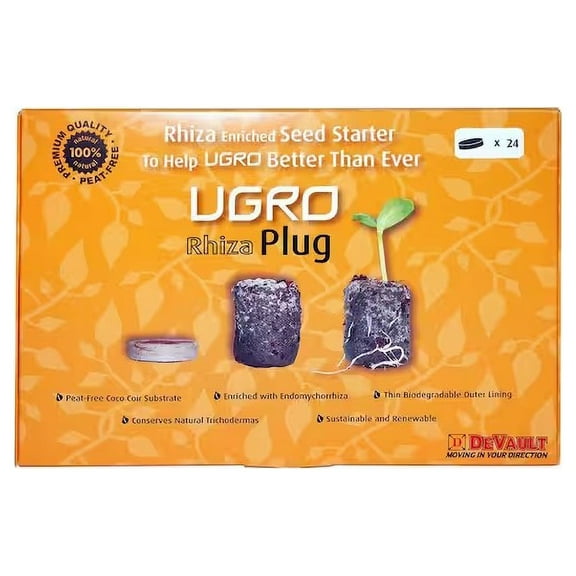 Coconut Seed Plug (24 Pack) with Devault Ugro Rhiza Enriched Seed Starter
