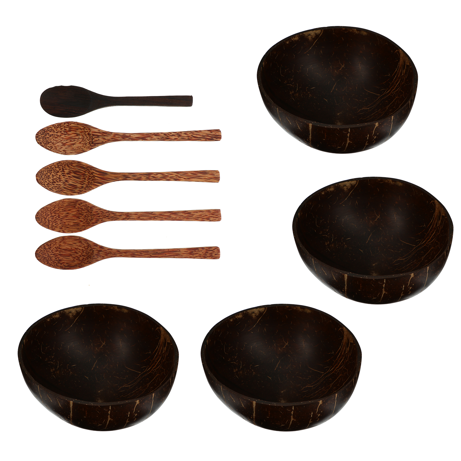 Coconut Shell Bowl Storage Salad Smoothie Gift Ideas Unique Serving Bowls with Spoons