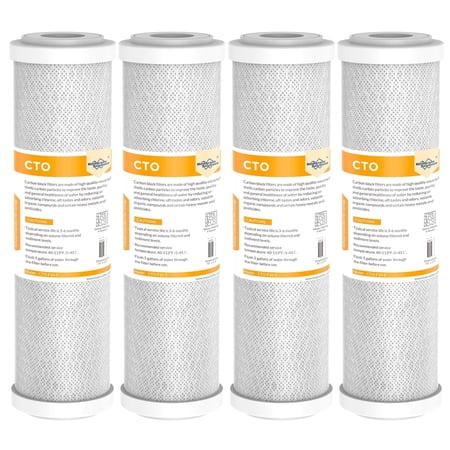 Coconut Shell CTO, Membrane Solutions Carbon Block Drinking Well Whole House Replacement Water Filter, 2.5 x 10, 5 Micron, 4 Pack price history and forecast - Membrane Solutions CTO-F10-5