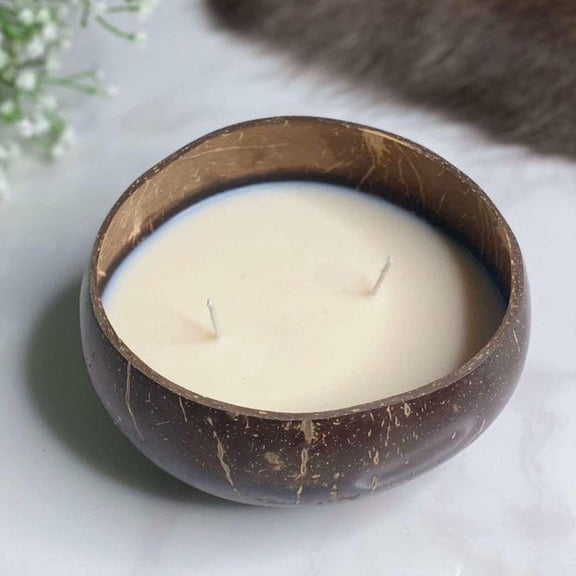 Coconut Shell Candle | Coconut Bowl Candle | Natural Soy Wax Candle | Gift for Spouse on Valentine's Day | Boho Style Coconut Candle
