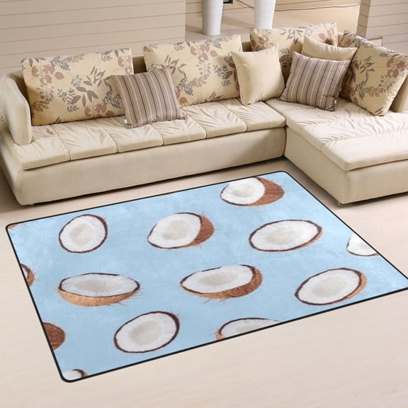 Coconut Slices Soft Polyester Area Rug 31''x20'', Non Slip, Memory Foam, Water Absorbent