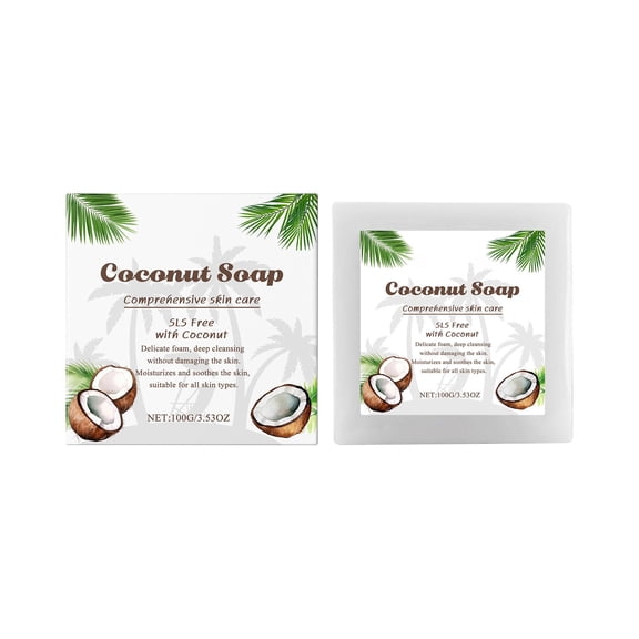 Coconut Soothing Soap Bar Neutral Ph For Sensitive Repair 100G Plastic Box