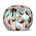 thumbnail image 1 of Coconut Storage Toy Bag Chair, Continuous Pattern of Exotic Summer Island Fruit Hand Drawn Illustration, Stuffed Animal Organizer Washable Bag, Large Size, Blush Brown Pale Blue, by Ambesonne, 1 of 3