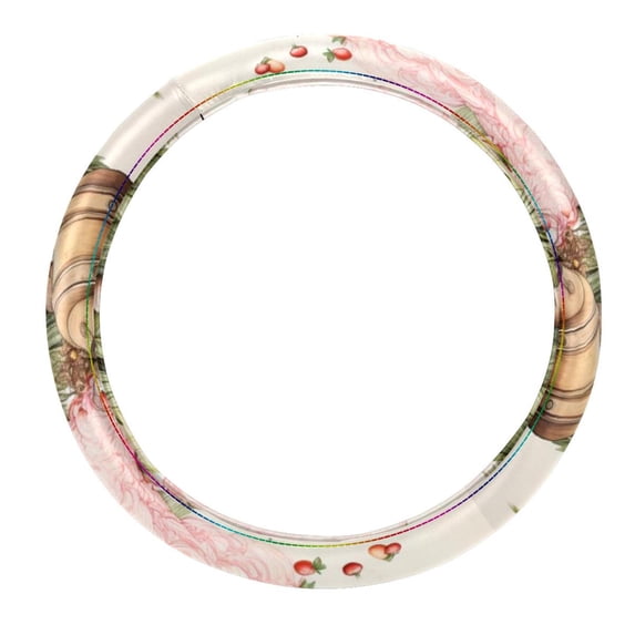 Coconut Tree 14.5 Inch Printing PVC Leather Auto Accessories Car Wheel Cover Steering Wheel Covers Car Wheel Covers