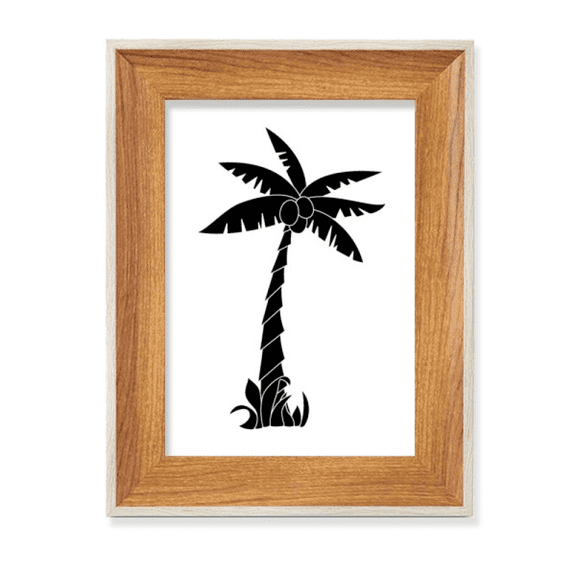 Coconut Tree Black Outline Desktop Wooden Photo Frame Display Picture Art Painting Multiple Sets