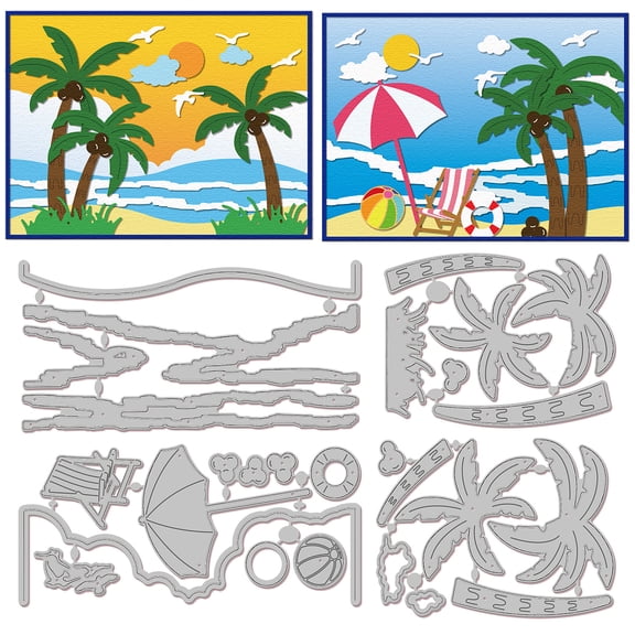 Coconut Tree Cutting Dies for Card Making Summer Ocean Beach Cut Die for DIY Scrapbooking Journal Embossing Paper Craft DecorDIY